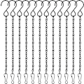 Miniatyrbillede 1 af 5: 12-pak sorte hængekæder, hængekurvskæder, haveplanteophæng metalkæder med kroge og clips til fuglefoderautomater, vindspil, lanterner