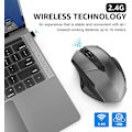 Miniatyrbillede 2 af 3: Trådløs mus, genopladelig 2.4G trådløs ergonomisk mus-grå