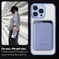 Pikkukuva 6 / 7: HONGDE Soveltuu Apple-sarjan uuteen CD-kuvioiseen läpinäkyvään magneettikortin pidikkeeseen ja iPhone-sarjan suojakuoreen deep blue iPhone14Plus