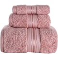 Miniatyrbild 1 av 5: Lyxiga badhanddukar set 3-pack, handduksset 100% bomull - rosa
