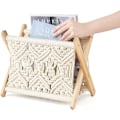 Miniatyrbillede 3 af 6: Makrame Magasinholder Boho Magasinholder Fritstående Opbevaring Ba
