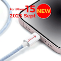 Miniatyrbild 4 av 7: Ny 2024 synkkabel 60w Pd flätad typ c till typ c kabel för apple 15 14 1m snabbladdning dataöverföringslinje 8m 4