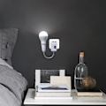 Miniatyrbild 3 av 5: 2 st E27 LED-lamphållare med strömbrytare, 33 cm