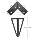 Pikkukuva 2 / 5: 4 kappaleen pöydänjalat, DIY-metallipöydänjalat (mattamusta)