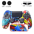 Miniatyrbild 3 av 5: DATA FROG Halkskyddande Skin för PlayStation 4 PS4-kontroll Soft Silikonfodral för PS4 Skin Joystick Tillbehör