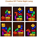 Miniatyrbillede 2 af 5: Tetris Lampe, Attoe LED Tetris Stabelbar Natlampe 7 Farver Induktionslås Bordlampe[GL]