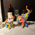 Miniatyrbild 5 av 5: Målning Graffiti Elefant Skulptur Harts Djur Staty Dekor C