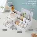 Miniatyrbillede 2 af 7: Kosmetisk opbevaringsboks Multifunktionel plastik skrivebord (hvid)