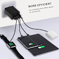 Miniatyrbild 4 av 8: 2-pack USB-laddare, 4-portars USB-laddningsadapter med 33W Smart QC 3.0 snabbladdare, Multi-port strömförsörjning för iPhone, Samsung black 2 pack