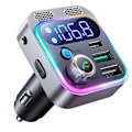Miniatyrbillede 1 af 5: 48W Dual Ports Hurtig Opladning Bluetooth Biloplader Biloplader Transmitter Mp3 Afspiller