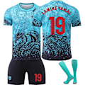 Miniatyrbillede 1 af 8: 2025-2026 Barcelona special edition Nr. 9 Lewandowski 8 Pedri 6 Gavi 10 Messi 19 Yamal trøjesæt blå{HONGDE} No. 19 Yamal with socks Size S