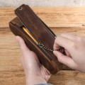 Miniatyrbillede 3 af 3: Pen Etui Læder Taske Ko Læder Læder Lynlås Pen Etui(Kaffe