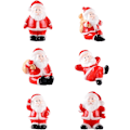 Miniatyrbillede 1 af 6: Julemand Mini Juletræspynt Juleminiature Ornament Sæt Sød Harpiks Julemand Figurer Mikrolandskab Ornament Skrivebordsdekoration
