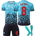 Miniatyrbillede 1 af 8: 2025-2026 Barcelona special edition Nr. 9 Lewandowski 8 Pedri 6 Gavi 10 Messi 19 Yamal trøjesæt blå{HONGDE} No. 8 Pedri with socks Size M