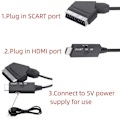 Miniatyrbild 3 av 5: SCART till HDMI-omvandlare SCART till HDMI-adapter Video Ljud-omvandlare Videokabel