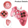 Miniatyrbillede 4 af 5: Kablet Game Console Controller Kompatibel med Xbox One, (Pink)