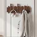 Miniatyrbild 2 av 5: Klädhängare i trä, piano-design, väggmonterad, multifunktionell, hopfällbar hängare, estetisk rumsinredning, svart valnöt{HONGDE} Black Walnut 3 Hooks