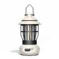 Miniatyrbilde 1 av 5: Utendørs campinglampe atmosfære varmt lys belysning campinglampe retro hestelampe USB-lading telt campinglampe hvit White