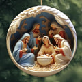 Miniatyrbillede 8 af 8: Akryl julepynt med julekrybbe 3