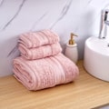 Miniatyrbild 2 av 5: Lyxiga badhanddukar set 3-pack, handduksset 100% bomull - rosa