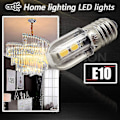 Miniatyrbillede 2 af 4: E10 LED Pære 220v 230v AC Energibesparende LED Indikatorlys 8mm Skruebase 3030 4smd LED Chipset Opgraderingspære, Varm Hvid (4-pak) --(WR)