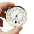 Miniatyrbillede 1 af 4: Analog hygrometer termometer indendørs termometer guld