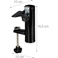 Miniatyrbillede 5 af 5: Firkantet altan gelænder paraply stativ rørstørrelse 19-38mm stål 15,5cm sort