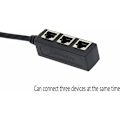 Miniatyrbilde 4 av 5: RJ45 Nettverk 1 til 3 Port Ethernet Adapter Adapterkabel Nettverkskabel Splitter