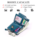 Pikkukuva 3 / 5: Pieni lompakko naisille RFID-naiset Bifold-lompakot (Claret)