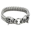 Miniatyrbillede 1 af 3: Armbånd i rustfrit stål Viking Fenris Wolf længde 23cm