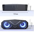 Miniatyrbild 5 av 5: Trådlös Bluetooth 5.0-högtalare med djup bas LED-lampor svart