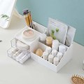 Miniatyrbillede 4 af 7: Kosmetisk opbevaringsboks Multifunktionel plastik skrivebord (hvid)