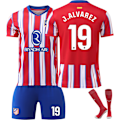 Miniatyrbillede 10 af 10: 2024-2025 Atletico Madrid hjemmebane fodbolduniform nr. 7 Griezmann trøjesæt sokker og beskyttelsesudstyr til mænd{HONGDE} NO.7  socks + protective gear #22