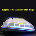 Miniatyrbild 5 av 5: LED-bakgrundsbelyst speltangentbord och muskombination Ergonomiskt tangentbord, vitt