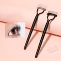 Miniatyrbillede 3 af 5: Øjenvippekam Øjenvippeseparator Mascara Applikator Øjenvippedefinerer med kamdæksel Buede kosmetiske børster Værktøj Sort (1 stk)