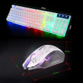 Miniatyrbild 3 av 5: LED-bakgrundsbelyst speltangentbord och muskombination Ergonomiskt tangentbord, vitt