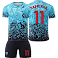 Miniatyrbilde 1 av 8: 2025-2026 Barcelona spesialutgave Nr. 9 Lewandowski 8 Pedri 6 Gavi 10 Messi 19 Yamal draktsett blå{HONGDE} Home No. 11 Size S
