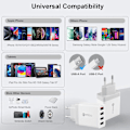 Miniatyrbillede 6 af 8: 2-pak USB-oplader, 4-ports USB-opladningsadapter med 33W Smart QC 3.0 hurtigoplader, Multi-port strømforsyning til iPhone, Samsung white 2 pack