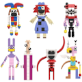 Miniatyrbilde 1 av 7: Digital Circus Byggesett - 7 i 1 Mini Pomni Jax Ragatha King Gangle Zooble Bubble Caine Humor Magisk Leker for Barn 7set