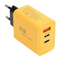 Miniatyrbild 8 av 8: USB-C Laddare Block GaN 65W 3 Portar PD Ström Adapter QC3.0 Väggkontakt i Dubbel Typ C Enstaka USB Snabbladdning för IOS för Galaxy