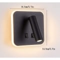 Miniatyrbillede 5 af 5: Vægplade Sort Sengelampe LED Sengelampe 3000K (3W+10W) Sort Firkant