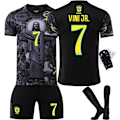 Miniatyrbillede 3 af 8: 2025-2026 Brasilien Retro Special Edition Fodboldtrøje Nr. 7 Vinicius Nr. 10 Neymar Trøje Børnesæt{HONGDE} Size 10 socks XXL