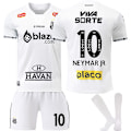 Miniatyrbild 3 av 8: 2025-2026 Santos tröja Nr. 10 Neymar hemma kortärmad fotbollsuniform för barn, herr och dam, setversion {HONGDE} Home No. 10 XS