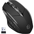 Miniatyrbilde 1 av 3: Stille Klikk USB 2.4G Oppladbar Trådløs Mus for Laptop Nettbrett Windows Linux, Svart