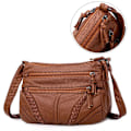 Miniatyrbillede 3 af 10: PU læder crossbody tasker Tote taske BRUN - høj kvalitet