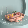 Miniatyrbillede 5 af 5: Børne Fiskesæt Badelegetøj Multifunktionel Lys Musik Elektrisk Vandcirkulation Rotation Pool Leg for Småbørn rosa