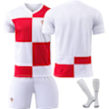 Pikkukuva 9 / 10: Kroatian jalkapallopaita kotipeliasu 2024 nro 10 Modric Euroopan Cup -paita poikien setti {HONGDE} Size 10 with socks #M