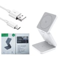 Miniatyrbillede 5 af 6: Bærbar 3 i 1 Foldbar Trådløs Oplader Hurtig Opladningsstation Magnetisk Oplader Samsung Watch Hurtig 15w Telefonoplader White General