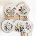 Miniatyrbild 2 av 5: DIY Blommönster Broderikit Cirkel Broderi Korsstygn S301