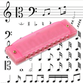 Miniatyrbillede 6 af 7: 4 stk. børneharmonika, 10-huls gennemsigtig harmonika
